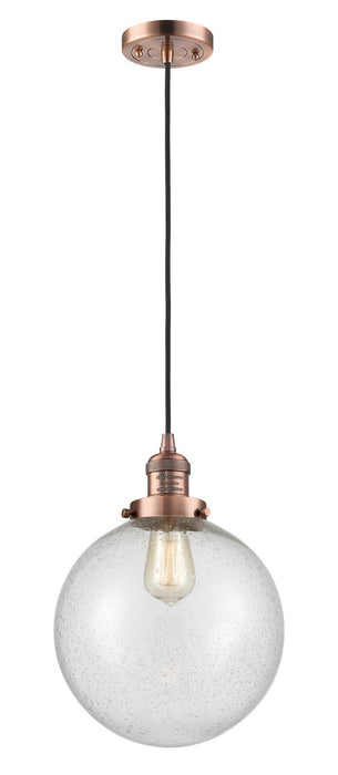 Innovations - 201C-AC-G204-10-LED - LED Mini Pendant - Franklin Restoration - Antique Copper