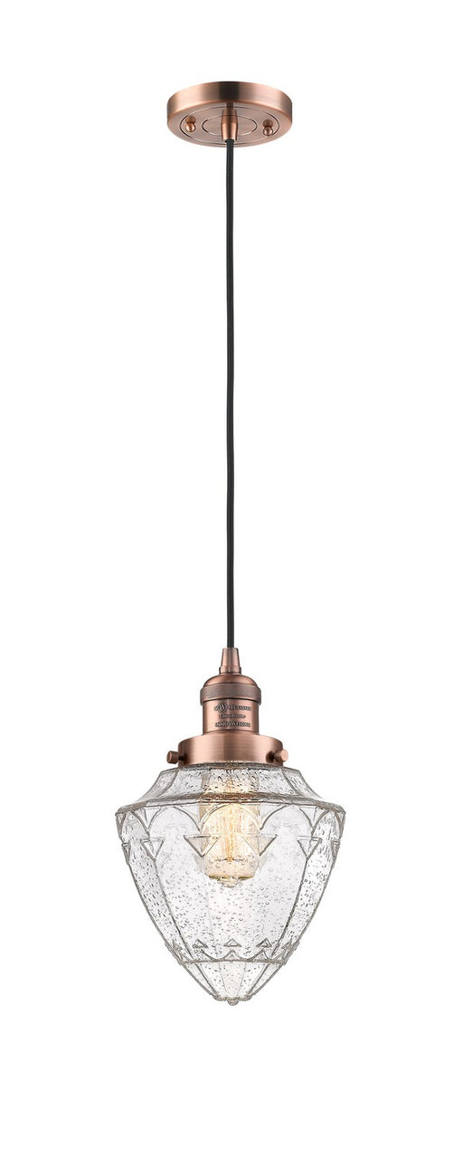 Innovations - 201C-AC-G664-7-LED - LED Mini Pendant - Franklin Restoration - Antique Copper