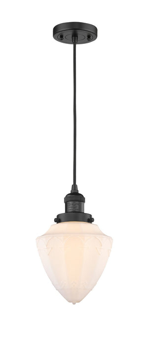 Innovations - 201C-BK-G661-7 - One Light Mini Pendant - Franklin Restoration - Matte Black