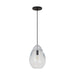 Visual Comfort Modern - SLPD279CB - One Light Pendant - Alina - Nightshade Black