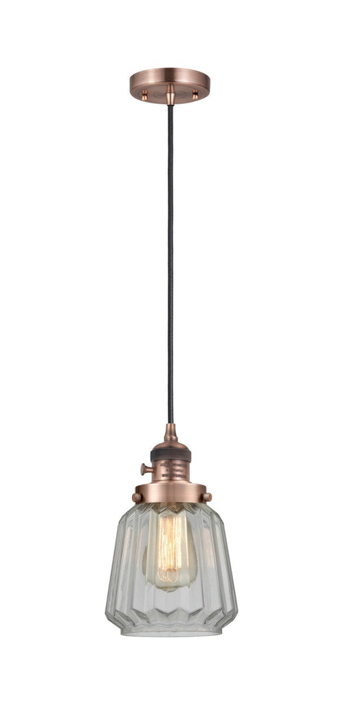 Innovations - 201CSW-AC-G142 - One Light Mini Pendant - Franklin Restoration - Antique Copper