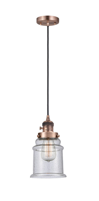 Innovations - 201CSW-AC-G184 - One Light Mini Pendant - Franklin Restoration - Antique Copper