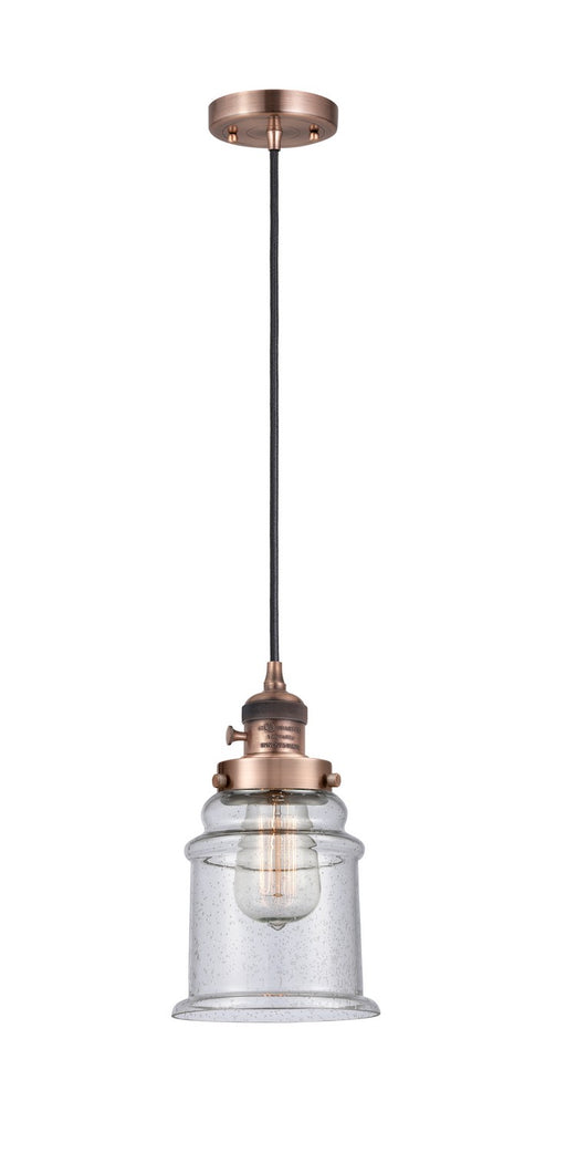 Innovations - 201CSW-AC-G184-LED - LED Mini Pendant - Franklin Restoration - Antique Copper