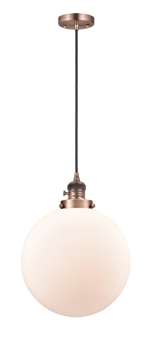 Innovations - 201CSW-AC-G201-12 - One Light Mini Pendant - Franklin Restoration - Antique Copper