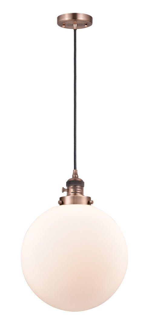 Innovations - 201CSW-AC-G201-12-LED - LED Mini Pendant - Franklin Restoration - Antique Copper