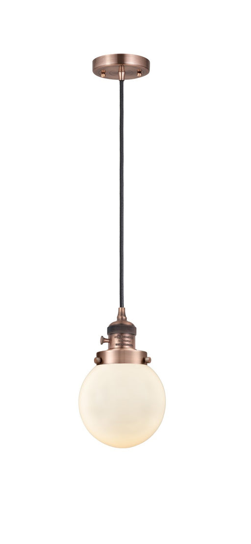 Innovations - 201CSW-AC-G201-6-LED - LED Mini Pendant - Franklin Restoration - Antique Copper