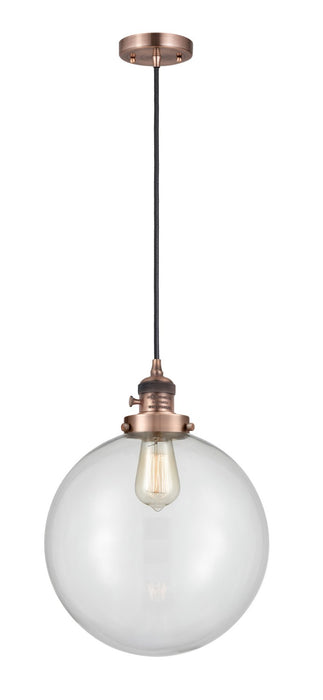 Innovations - 201CSW-AC-G202-12 - One Light Mini Pendant - Franklin Restoration - Antique Copper