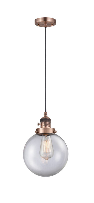 Innovations - 201CSW-AC-G202-8 - One Light Mini Pendant - Franklin Restoration - Antique Copper