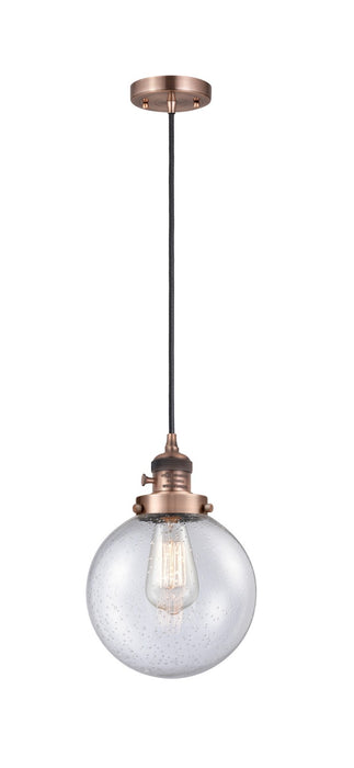 Innovations - 201CSW-AC-G204-8 - One Light Mini Pendant - Franklin Restoration - Antique Copper