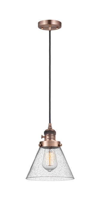 Innovations - 201CSW-AC-G44 - One Light Mini Pendant - Franklin Restoration - Antique Copper