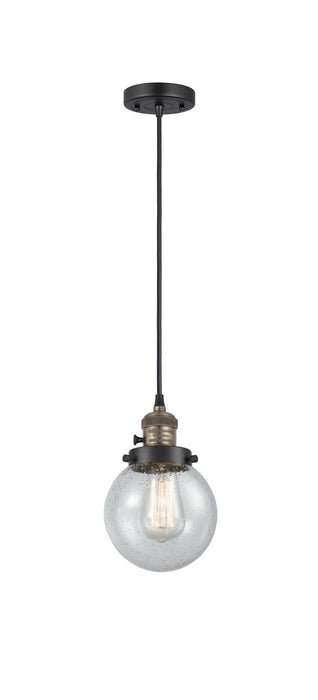 Innovations - 201CSW-BAB-G204-6 - One Light Mini Pendant - Franklin Restoration - Black Antique Brass