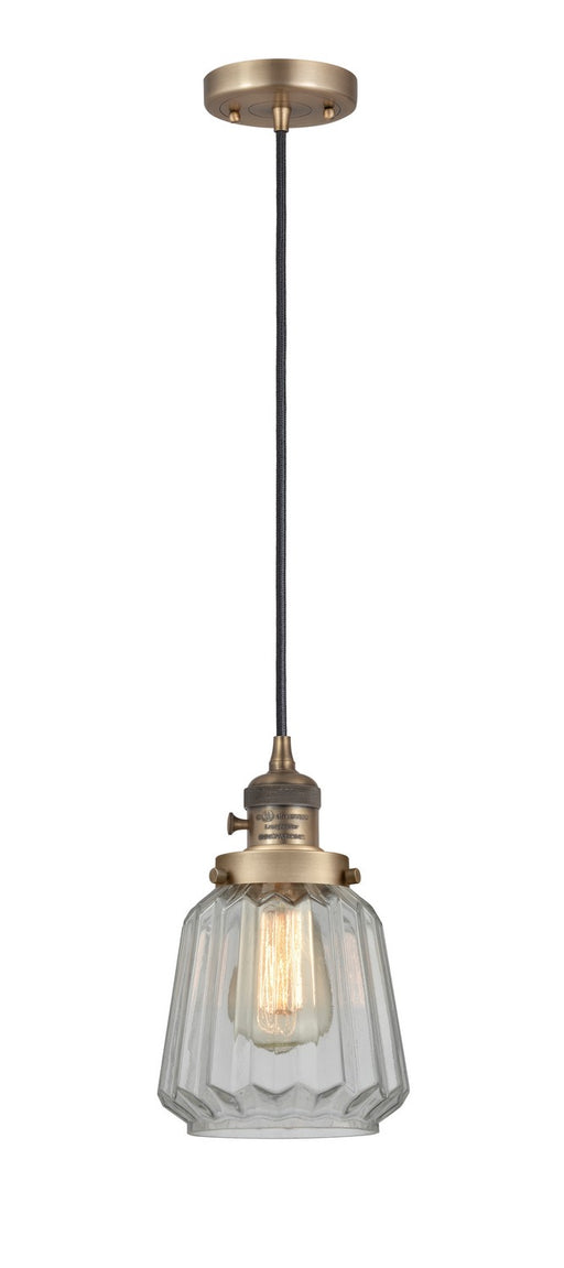 Innovations - 201CSW-BB-G142-LED - LED Mini Pendant - Franklin Restoration - Brushed Brass