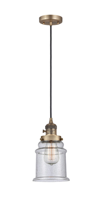 Innovations - 201CSW-BB-G184 - One Light Mini Pendant - Franklin Restoration - Brushed Brass