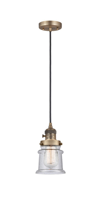 Innovations - 201CSW-BB-G184S - One Light Mini Pendant - Franklin Restoration - Brushed Brass