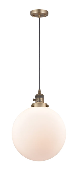 Innovations - 201CSW-BB-G201-12 - One Light Mini Pendant - Franklin Restoration - Brushed Brass