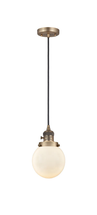 Innovations - 201CSW-BB-G201-6 - One Light Mini Pendant - Franklin Restoration - Brushed Brass