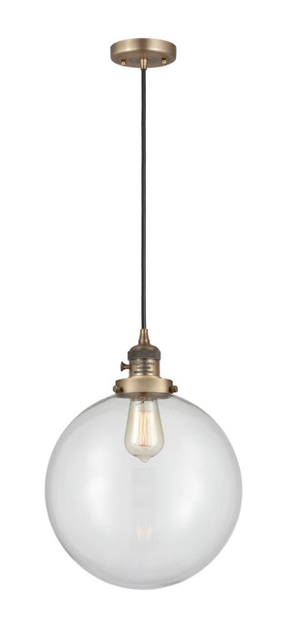 Innovations - 201CSW-BB-G202-12 - One Light Mini Pendant - Franklin Restoration - Brushed Brass