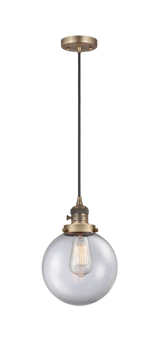 Innovations - 201CSW-BB-G202-8 - One Light Mini Pendant - Franklin Restoration - Brushed Brass