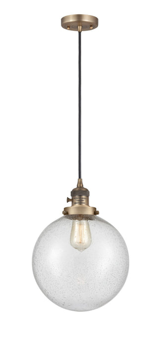 Innovations - 201CSW-BB-G204-10 - One Light Mini Pendant - Franklin Restoration - Brushed Brass