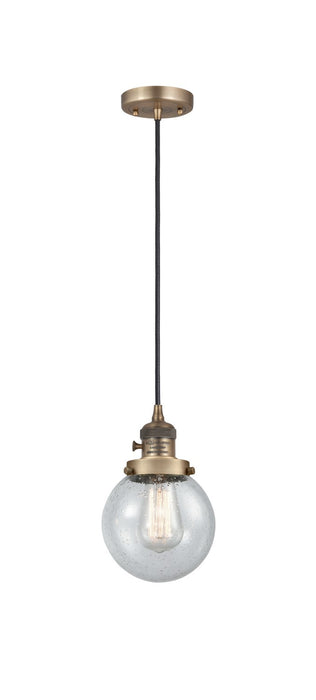 Innovations - 201CSW-BB-G204-6 - One Light Mini Pendant - Franklin Restoration - Brushed Brass