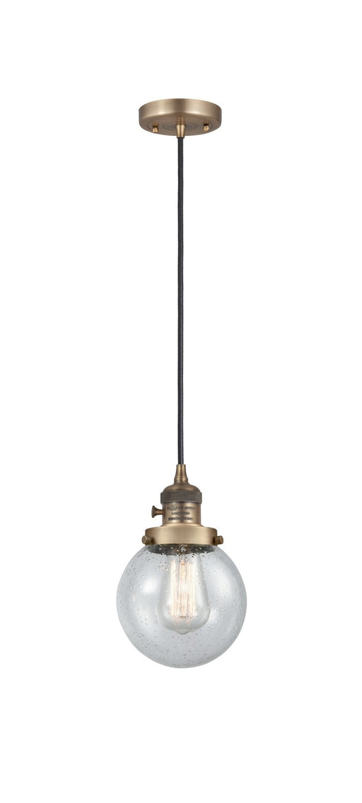Innovations - 201CSW-BB-G204-6 - One Light Mini Pendant - Franklin Restoration - Brushed Brass