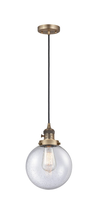 Innovations - 201CSW-BB-G204-8 - One Light Mini Pendant - Franklin Restoration - Brushed Brass