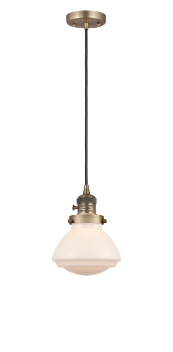 Innovations - 201CSW-BB-G321 - One Light Mini Pendant - Franklin Restoration - Brushed Brass