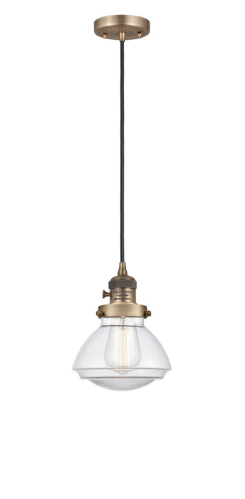 Innovations - 201CSW-BB-G322 - One Light Mini Pendant - Franklin Restoration - Brushed Brass