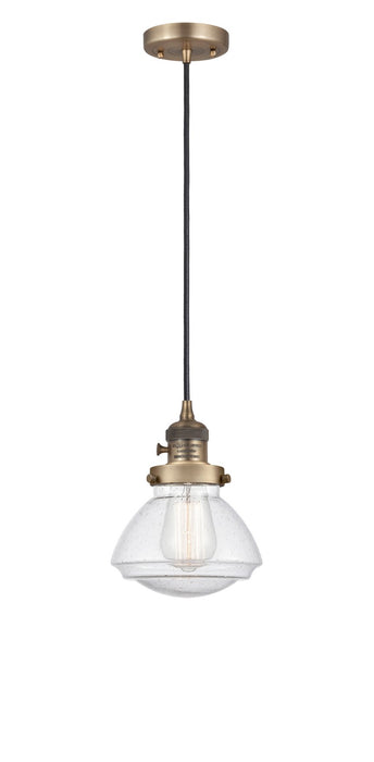 Innovations - 201CSW-BB-G324 - One Light Mini Pendant - Franklin Restoration - Brushed Brass