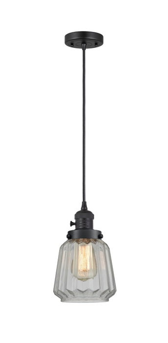 Innovations - 201CSW-BK-G142 - One Light Mini Pendant - Franklin Restoration - Matte Black