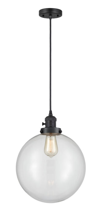 Innovations - 201CSW-BK-G202-12 - One Light Mini Pendant - Franklin Restoration - Matte Black