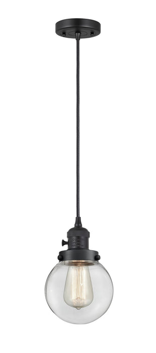 Innovations - 201CSW-BK-G202-6 - One Light Mini Pendant - Franklin Restoration - Matte Black