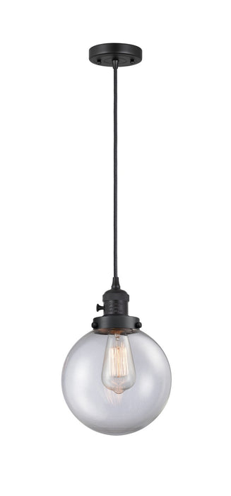 Innovations - 201CSW-BK-G202-8 - One Light Mini Pendant - Franklin Restoration - Matte Black