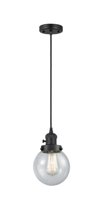 Innovations - 201CSW-BK-G204-6 - One Light Mini Pendant - Franklin Restoration - Matte Black