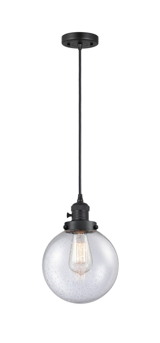 Innovations - 201CSW-BK-G204-8 - One Light Mini Pendant - Franklin Restoration - Matte Black
