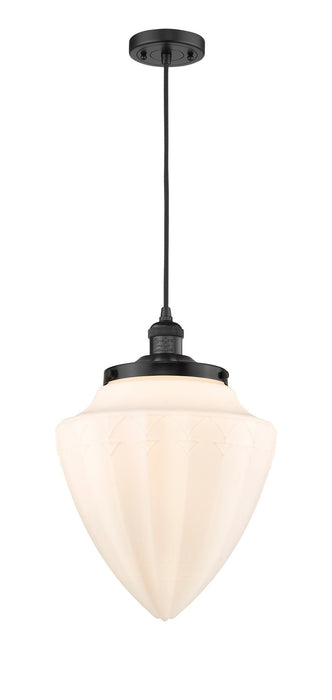 Innovations - 201C-BK-G661-12 - One Light Mini Pendant - Franklin Restoration - Matte Black