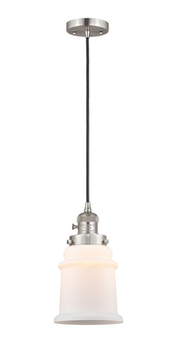 Franklin Restoration One Light Mini Pendant Brushed Satin Nickel