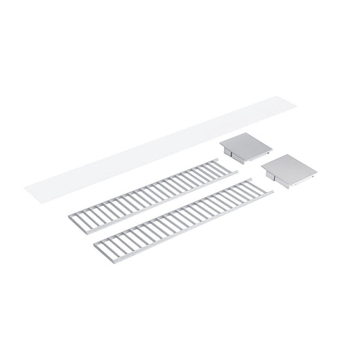 LED Linear Louver Accessory Set Aluminum / Aluminum End Caps