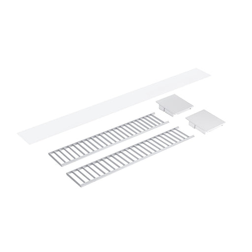 LED Linear Louver Accessory Set Aluminum / White End Caps