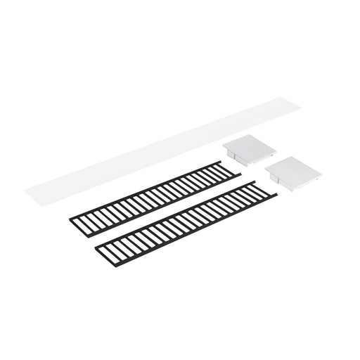 LED Linear Louver Accessory Set Black / White End Caps