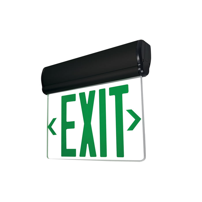 Nora Lighting - NX-812-LEDGCB - LED Edge-Lit Exit Sign - Exit - Black