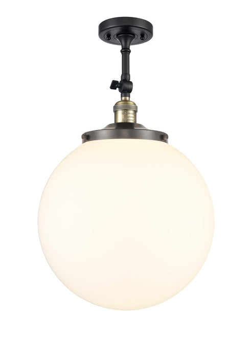 Innovations - 201F-BAB-G201-14 - One Light Semi-Flush Mount - Franklin Restoration - Black Antique Brass