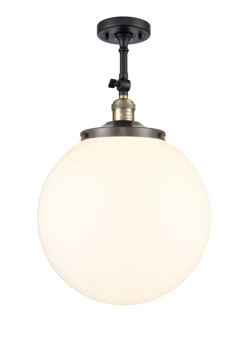 Innovations - 201F-BAB-G201-14 - One Light Semi-Flush Mount - Franklin Restoration - Black Antique Brass