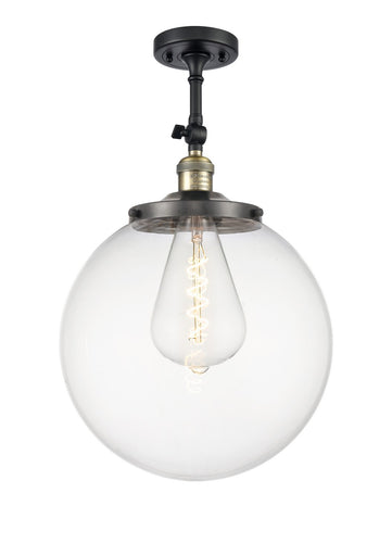 Franklin Restoration One Light Semi-Flush Mount Black Antique Brass