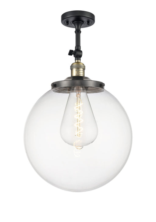 Innovations - 201F-BAB-G202-14 - One Light Semi-Flush Mount - Franklin Restoration - Black Antique Brass