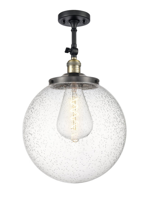 Innovations - 201F-BAB-G204-14 - One Light Semi-Flush Mount - Franklin Restoration - Black Antique Brass