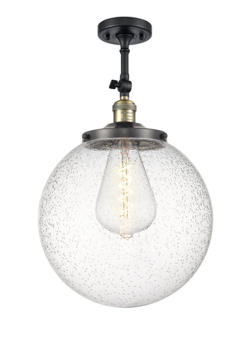 Franklin Restoration One Light Semi-Flush Mount Black Antique Brass