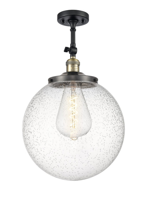 Innovations - 201F-BAB-G204-14 - One Light Semi-Flush Mount - Franklin Restoration - Black Antique Brass