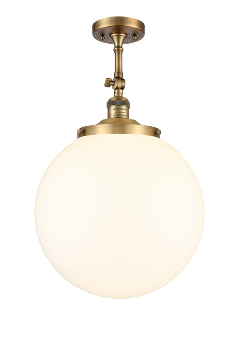 Innovations - 201F-BB-G201-14 - One Light Semi-Flush Mount - Franklin Restoration - Brushed Brass