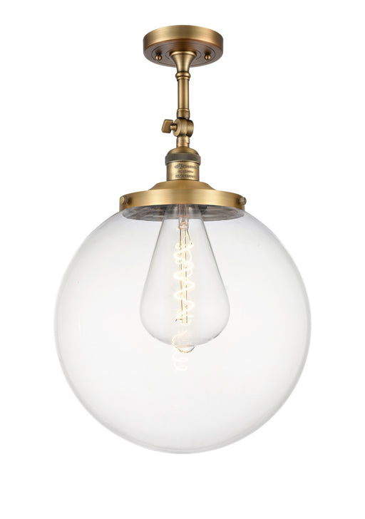 Innovations - 201F-BB-G202-14 - One Light Semi-Flush Mount - Franklin Restoration - Brushed Brass